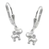 Paar kleine Ohrhänger Ohrringe mit Elefanten 21x7mm 925 Silber glänzend Kinder