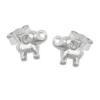 Paar kleine Ohrstecker Ohrringe 6x7mm mit Elefanten 925 Silber glänzend Kinder