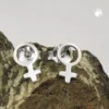 Paar kleine Ohrstecker 9x5mm Symbol Weiblichkeit 925 Silber glänzend schlicht