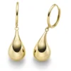 Paar Ohrhänger Ohrringe Creolen mit Tropfen aus 585 Gold Gelbgold 39x12mm
