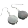 Paar Ohrringe aus Perlmutt Disk Ø14mm 925 Silber rund flach schlicht Ohrschmuck