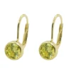 Paar Ohrringe Brisur 15x7mm mit Zirkonia grün aus 9Kt 375 Gold Gelbgold