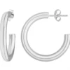 Paar Ohrringe Creolen Halbcreolen schlicht Ohrschmuck aus 925 Silber 26x3,5mm