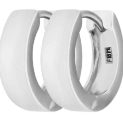 Paar Ohrringe Creolen klein flach kantig Ohrschmuck aus 925 Silber 12,6x4mm