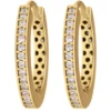 Paar Ohrringe Creolen mit Zirkonia Ohrschmuck aus 585 Gold Gelbgold 17x2mm