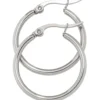 Paar Ohrringe Creolen 24mm Ohrschmuck rund, Edelstahl, Klappcreolen Damen