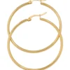 Paar Ohrringe Creolen 43,7mm Ohrschmuck rund, Edelstahl vergoldet Damen