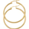 Paar Ohrringe Creolen 33,7mm Ohrschmuck rund, Edelstahl vergoldet Damen