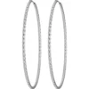 Paar Ohrringe Creolen rund diamantiert groß aus 925 Silber rhodiniert 60x1,8mm