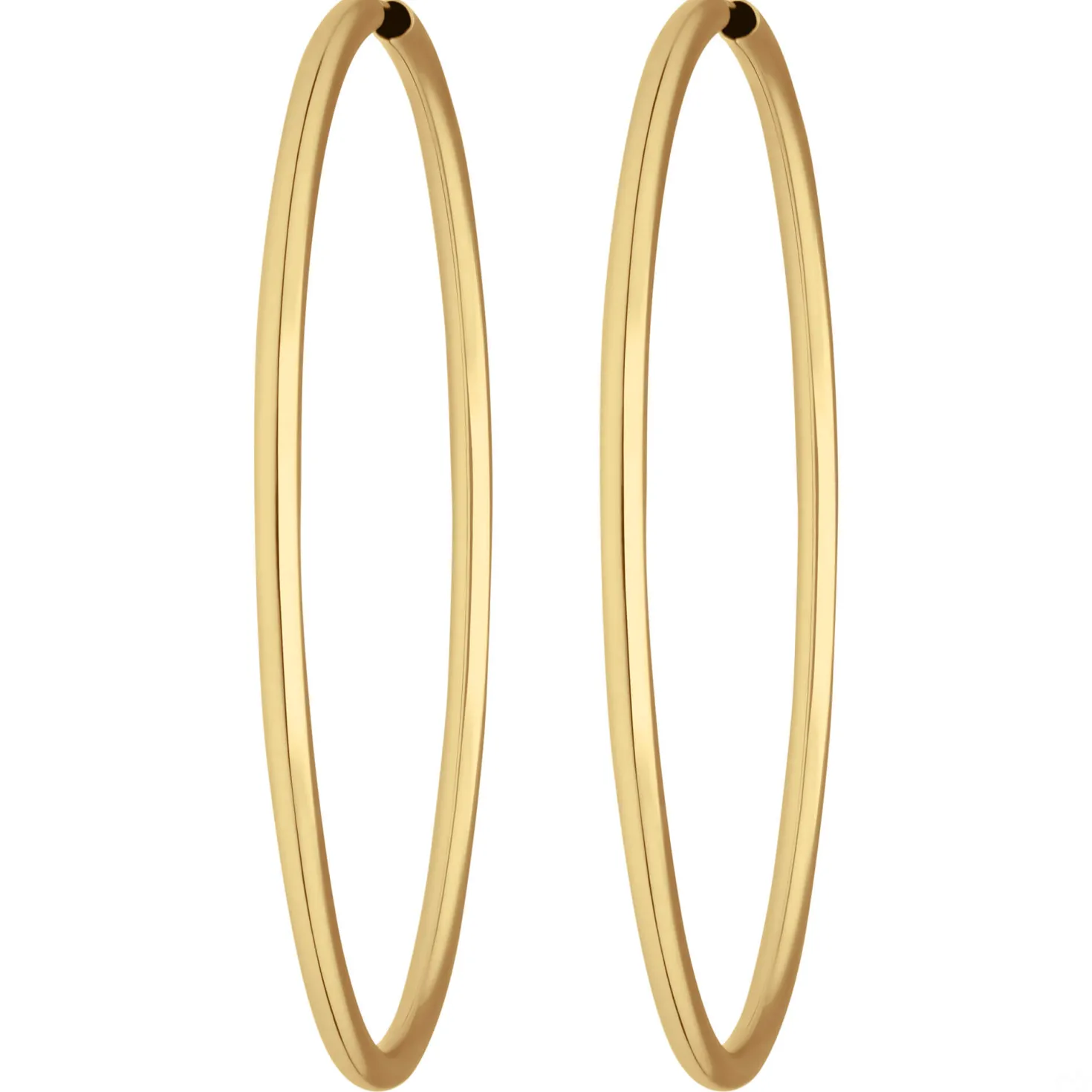 Paar Ohrringe Creolen rund groß Ohrschmuck aus 585 Gold Gelbgold 60x2,5mm
