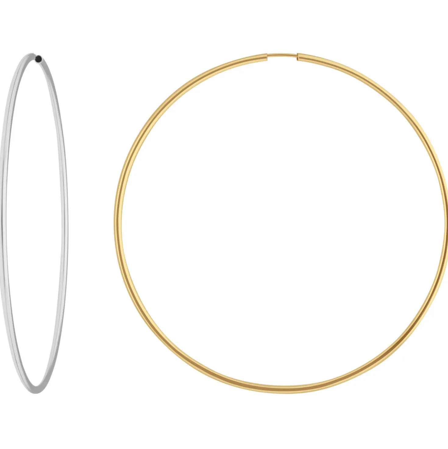 Paar Ohrringe Creolen rund groß XXL Ohrschmuck aus 925 Silber 79x2mm