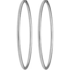 Paar Ohrringe Creolen rund groß XL Ohrschmuck aus 925 Silber rhodiniert 70x3mm