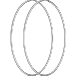 Paar Ohrringe Creolen rund groß Ohrschmuck aus 925 Silber rhodiniert 62x1,5mm