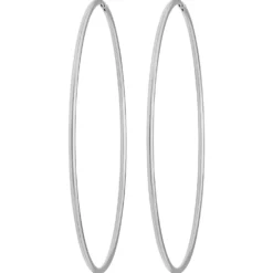 Paar Ohrringe Creolen rund groß Ohrschmuck aus 925 Silber rhodiniert 62x1,5mm