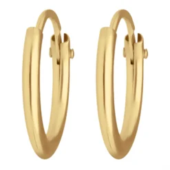 Paar Ohrringe Creolen rund klein & fein aus 585 Gold Gelbgold 10,7x1,3mm
