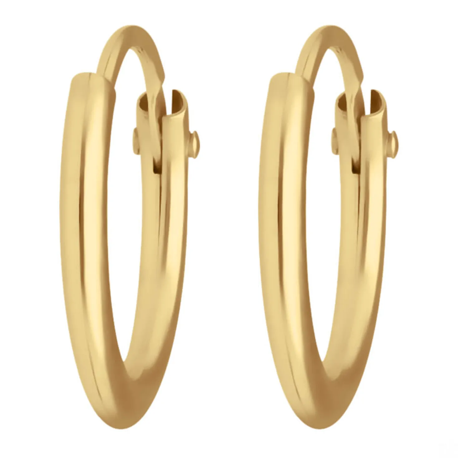 Paar Ohrringe Creolen rund klein & fein aus 585 Gold Gelbgold 10,7x1,3mm