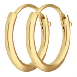 Paar Ohrringe Creolen rund klein & fein aus 585 Gold Gelbgold 10,7x1,3mm