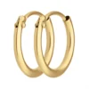 Paar Ohrringe Creolen rund klein & fein aus 585 Gold Gelbgold 11x1,3mm