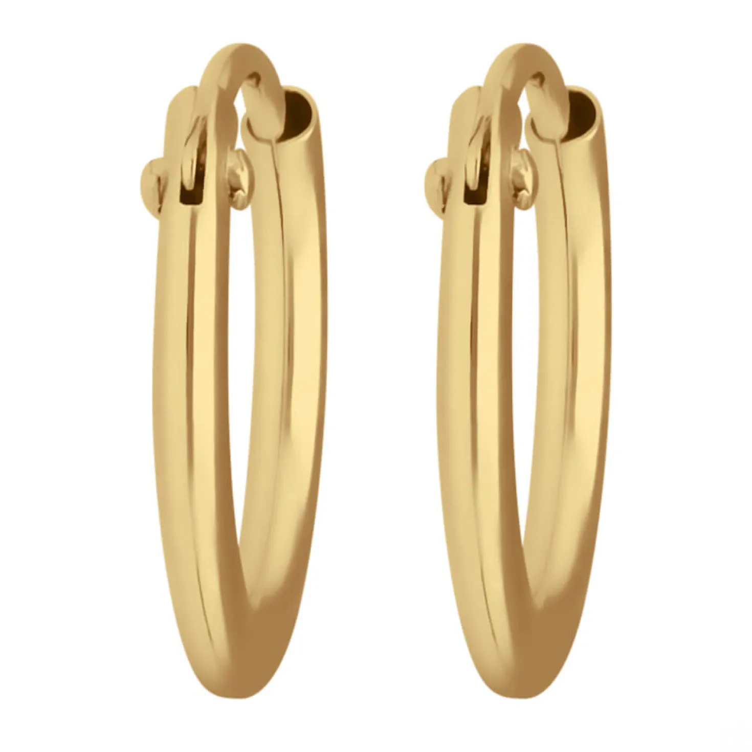Paar Ohrringe Creolen rund klein & fein aus 585 Gold Gelbgold 11x1,3mm