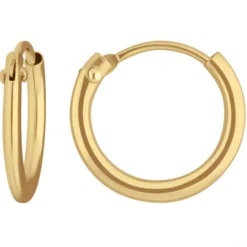 Paar Ohrringe Creolen rund klein & fein aus 333 Gold Gelbgold 11x1,3mm