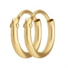 Paar Ohrringe Creolen rund klein & fein Ohrschmuck aus 585 Gold Gelbgold 9x1,3mm