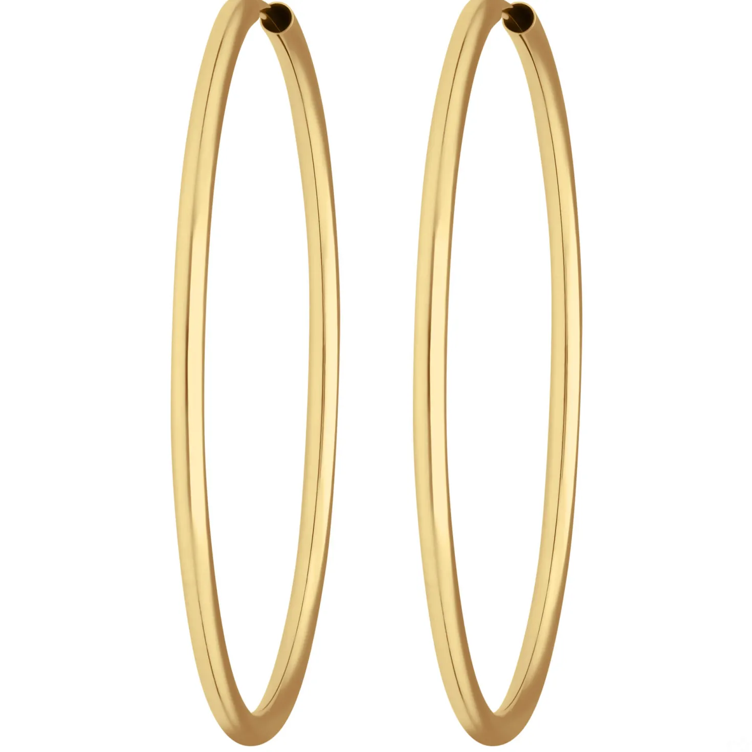 Paar Ohrringe Creolen rund schlicht Ohrschmuck aus 585 Gold Gelbgold 39x2mm