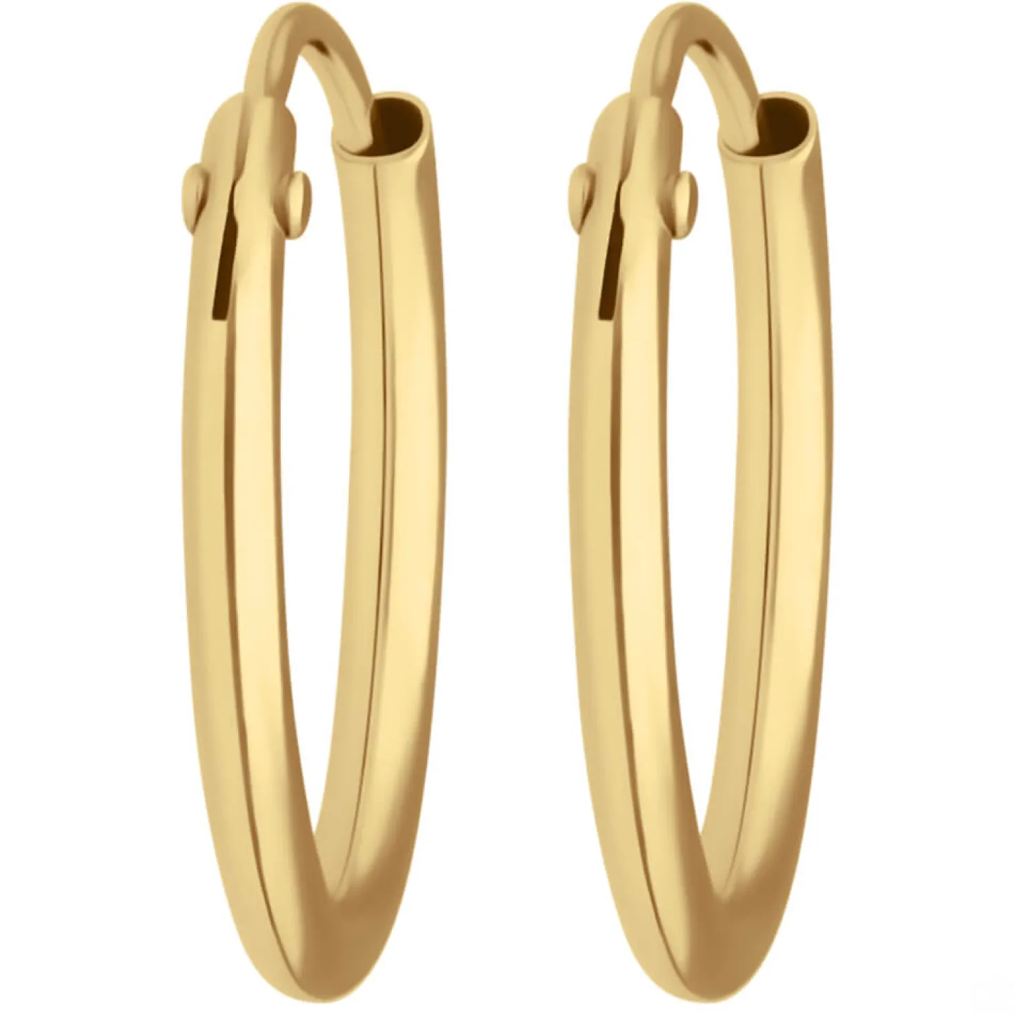 Paar Ohrringe Creolen rund schlicht Ohrschmuck aus 375 Gold Gelbgold 13x1,3mm