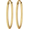 Paar Ohrringe Creolen rund schlicht Ohrschmuck aus 585 Gold Gelbgold 17x1,3mm