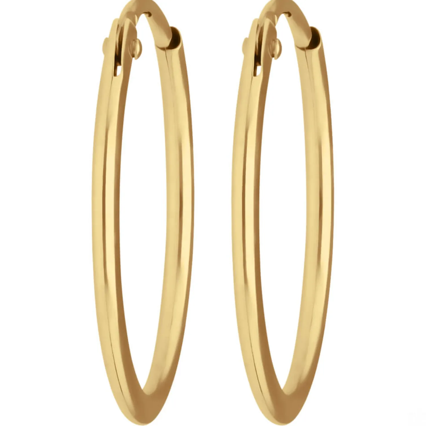 Paar Ohrringe Creolen rund schlicht Ohrschmuck aus 585 Gold Gelbgold 17x1,3mm