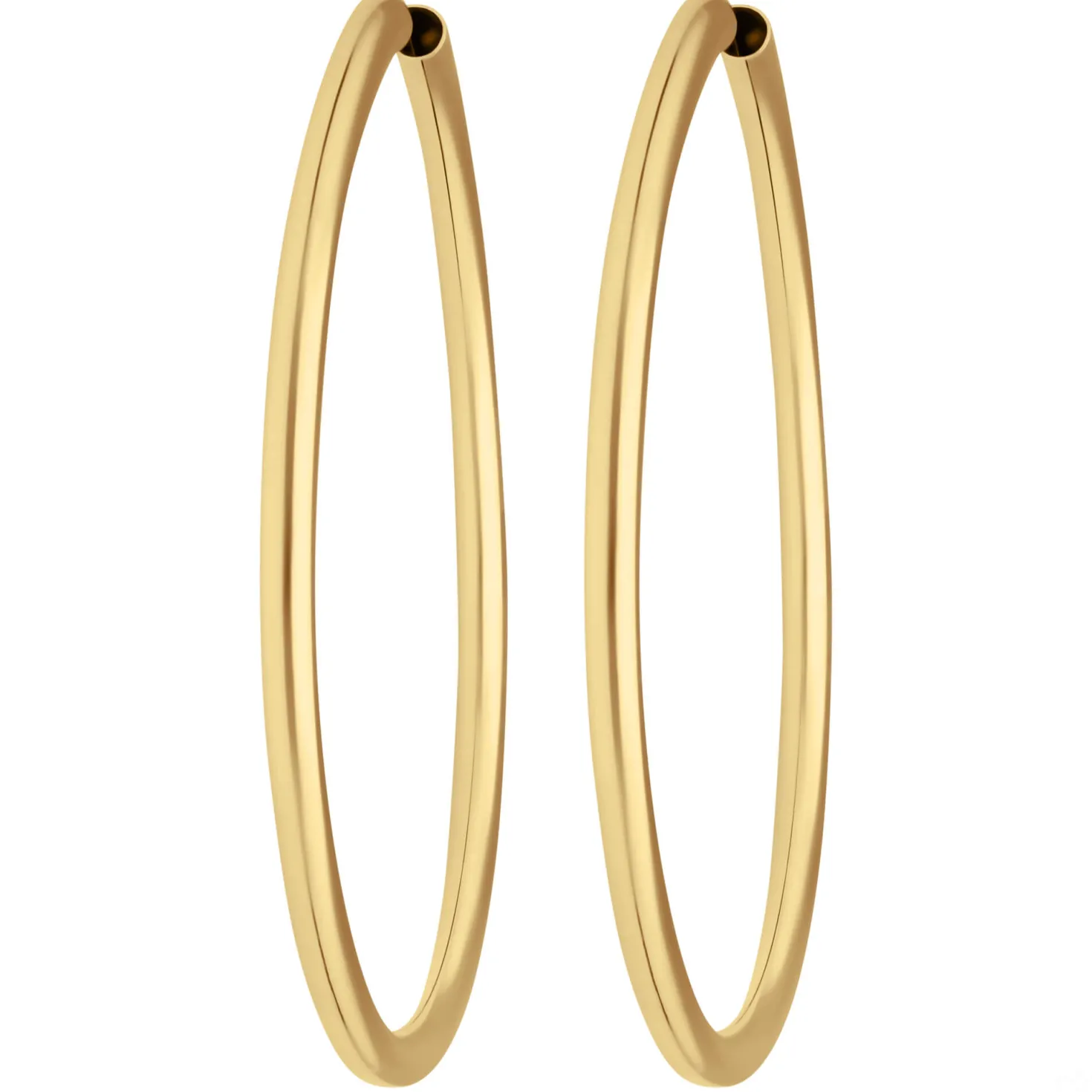 Paar Ohrringe Creolen rund schlicht Ohrschmuck aus 585 Gold Gelbgold 48x2,5mm
