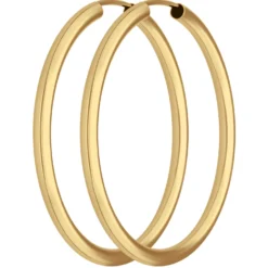 Paar Ohrringe Creolen rund schlicht Ohrschmuck aus 333 Gold Gelbgold 37,7x2,5mm
