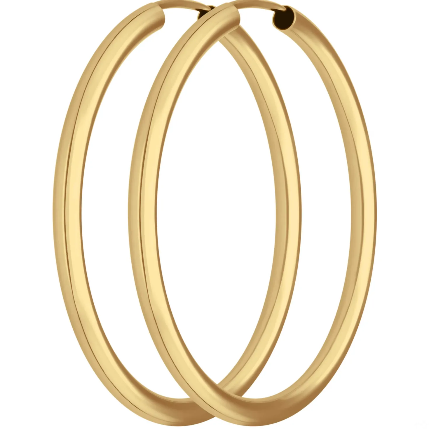 Paar Ohrringe Creolen rund schlicht Ohrschmuck aus 333 Gold Gelbgold 37,7x2,5mm
