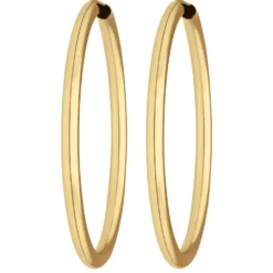 Paar Ohrringe Creolen rund schlicht Ohrschmuck aus 333 Gold Gelbgold 37,7x2,5mm