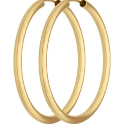 Paar Ohrringe Creolen rund schlicht Ohrschmuck aus 333 Gold Gelbgold 37x2,5mm