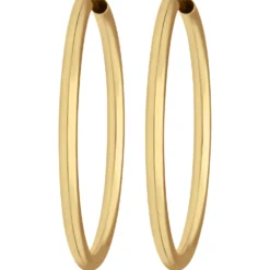 Paar Ohrringe Creolen rund schlicht Ohrschmuck aus 333 Gold Gelbgold 37x2,5mm