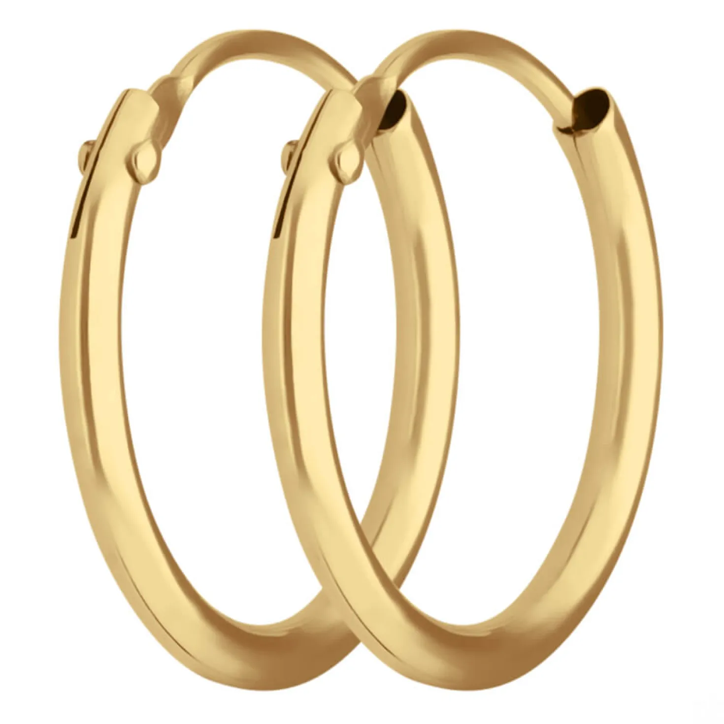 Paar Ohrringe Creolen rund schlicht Ohrschmuck aus 333 Gold Gelbgold 13x1,3mm