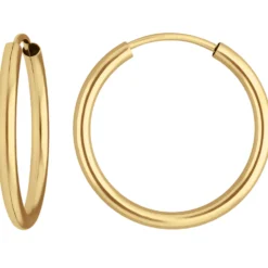 Paar Ohrringe Creolen rund schlicht Ohrschmuck aus 333 Gold Gelbgold 20x2mm