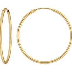 Paar Ohrringe Creolen rund schlicht Ohrschmuck aus 375 Gold Gelbgold 30x1,5mm