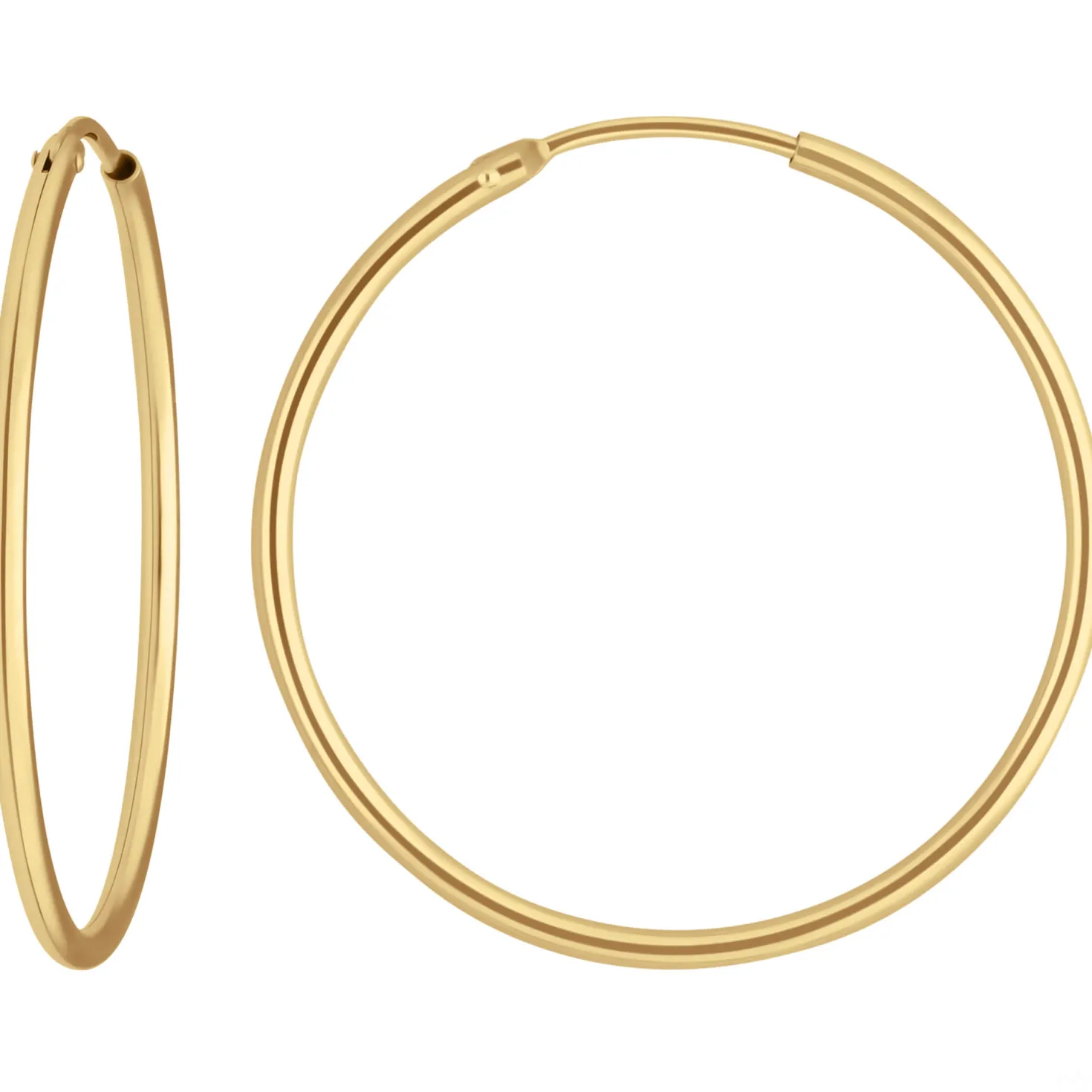 Paar Ohrringe Creolen rund schlicht Ohrschmuck aus 375 Gold Gelbgold 30x1,5mm