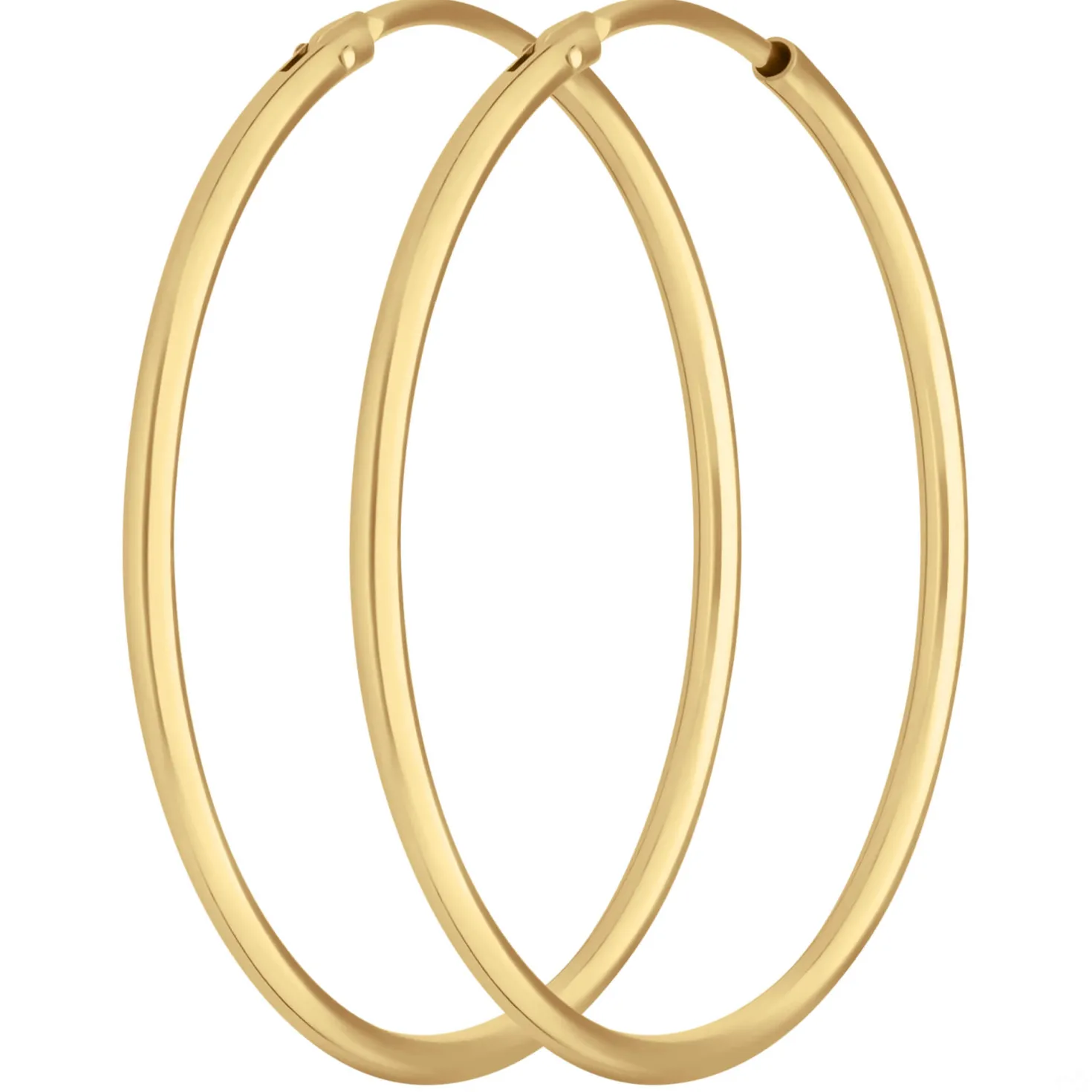 Paar Ohrringe Creolen rund schlicht Ohrschmuck aus 375 Gold Gelbgold 30x1,5mm