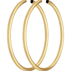 Paar Ohrringe Creolen rund schlicht Ohrschmuck aus 333 Gold Gelbgold 48x2,5mm