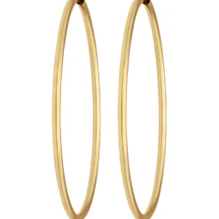 Paar Ohrringe Creolen rund schlicht Ohrschmuck aus 585 Gold Gelbgold 48x1,5mm