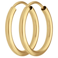 Paar Ohrringe Creolen rund schlicht Ohrschmuck aus 333 Gold Gelbgold 15x2mm