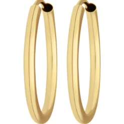 Paar Ohrringe Creolen rund schlicht Ohrschmuck aus 333 Gold Gelbgold 19x2mm