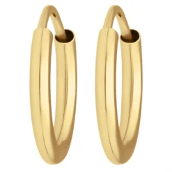 Paar Ohrringe Creolen rund schlicht Ohrschmuck aus 333 Gold Gelbgold 13x2mm