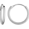 Paar Ohrringe Creolen rund schlicht Ohrschmuck aus 750 Gold Weißgold 13x1,3mm