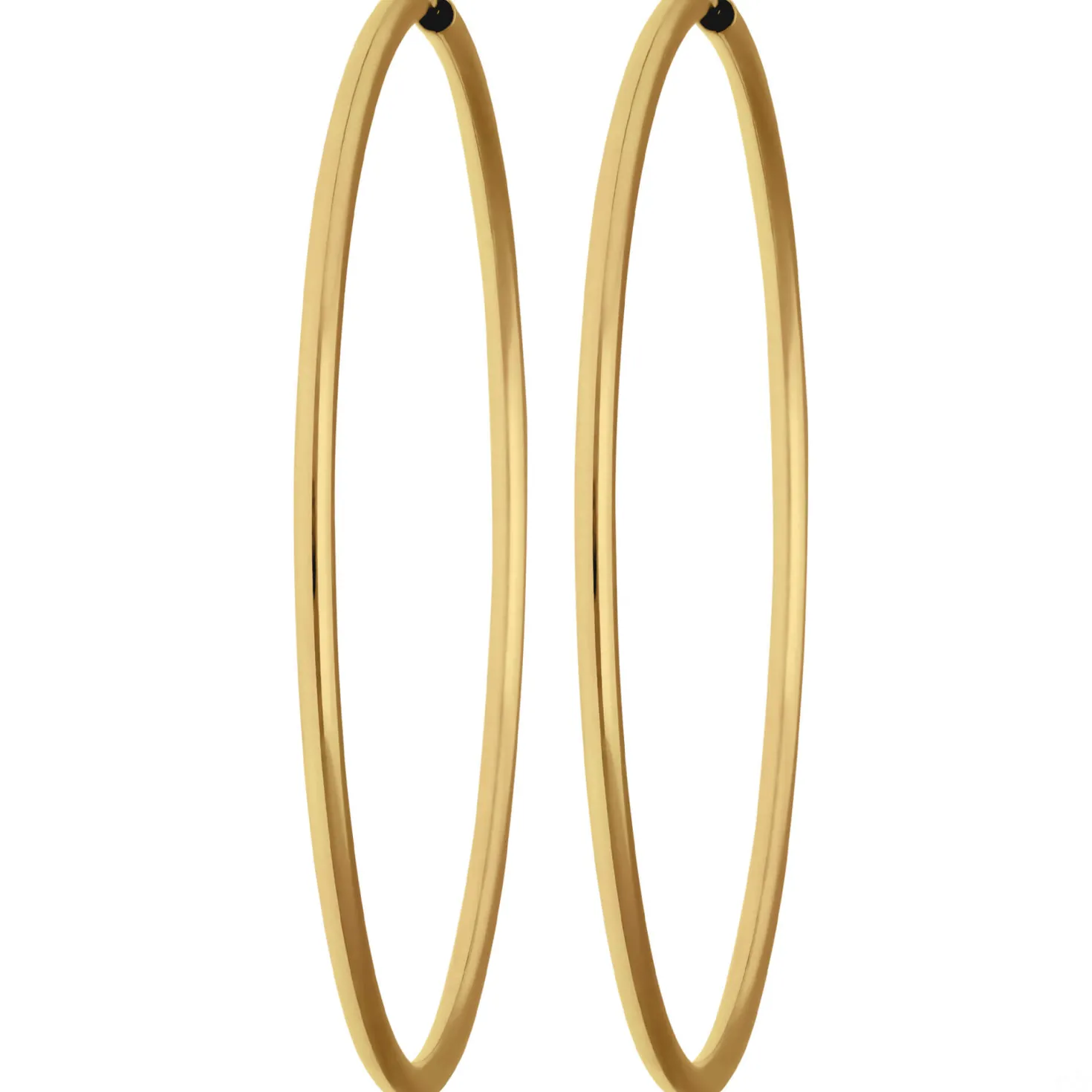 Paar Ohrringe Creolen rund schlicht Ohrschmuck aus 585 Gold Gelbgold 48x2mm