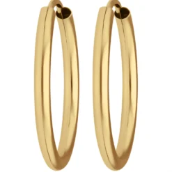Paar Ohrringe Creolen rund schlicht Ohrschmuck aus 585 Gold Gelbgold 20x2mm