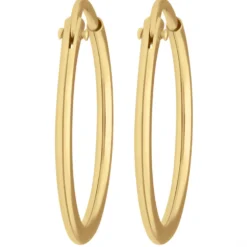 Paar Ohrringe Creolen rund schlicht Ohrschmuck aus 333 Gold Gelbgold 17x1,3mm