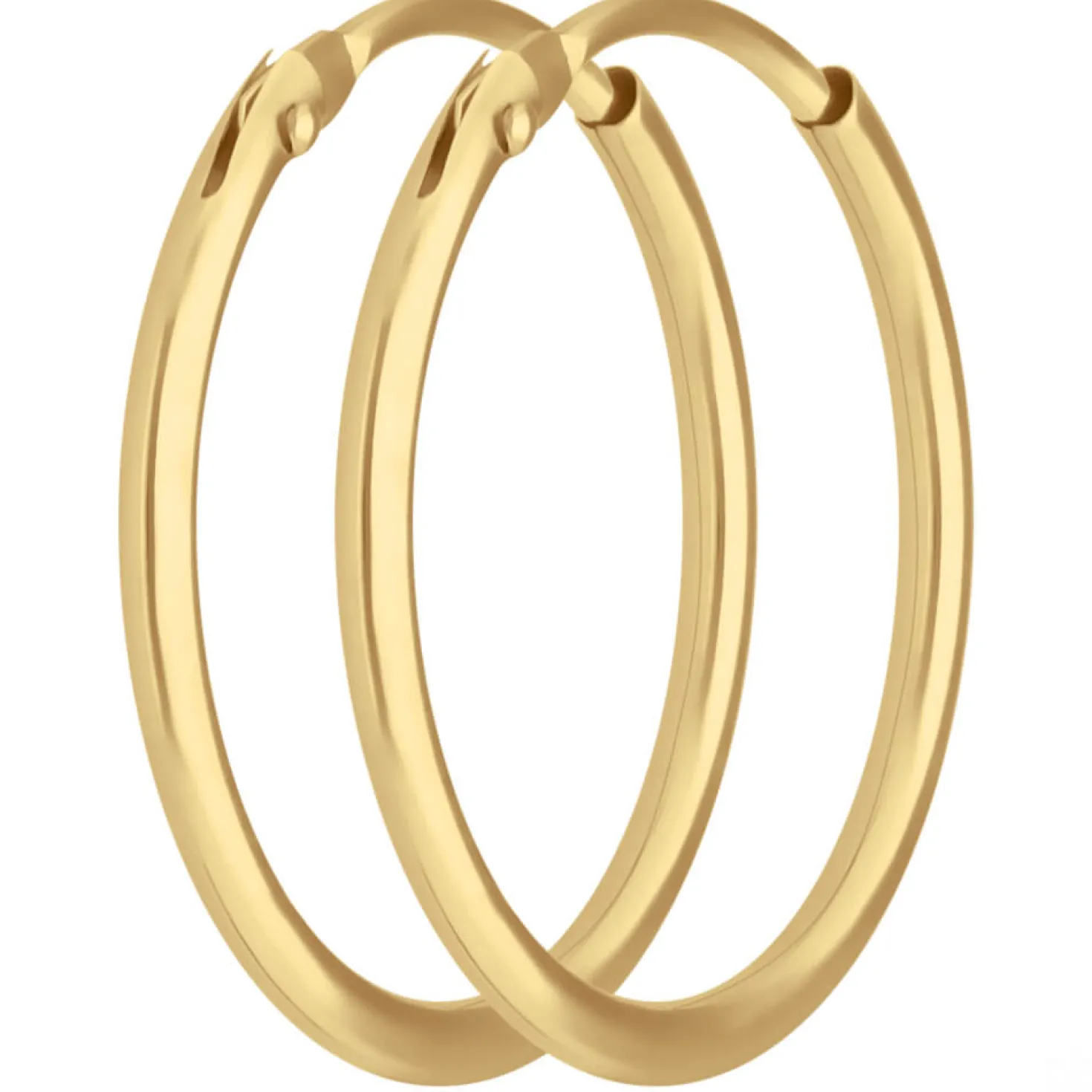 Paar Ohrringe Creolen rund schlicht Ohrschmuck aus 750 Gold Gelbgold 17x1,3mm